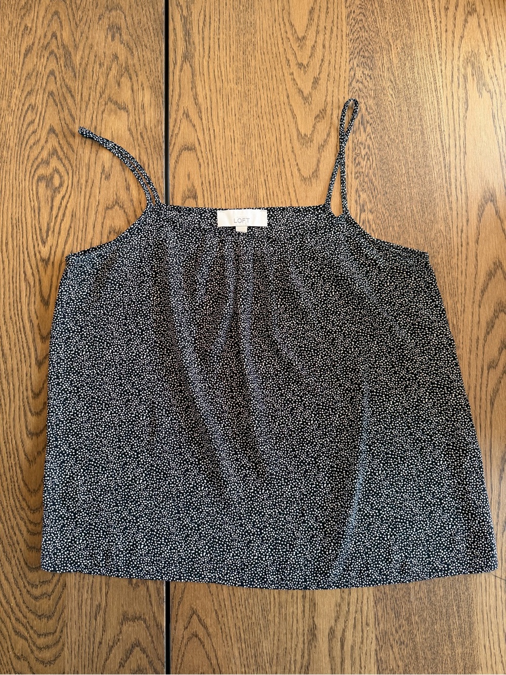 LOFT Black and White Speckled Top